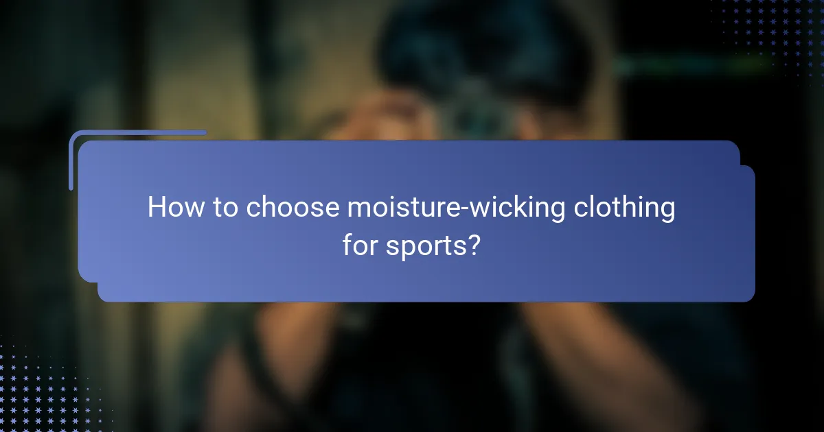How to choose moisture-wicking clothing for sports?