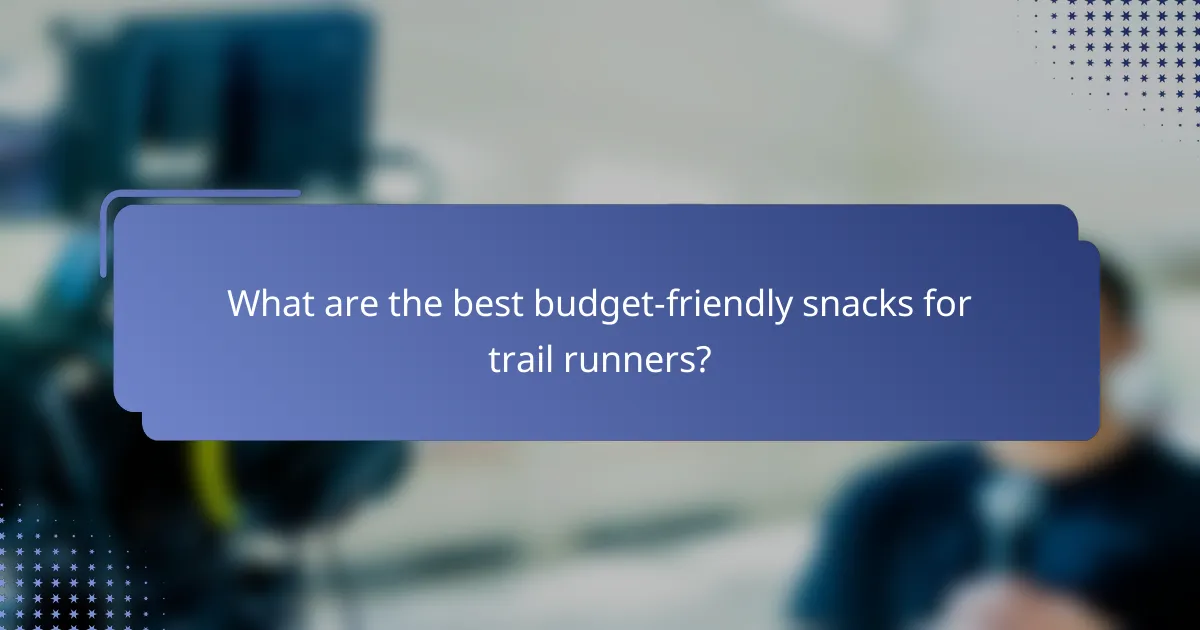 What are the best budget-friendly snacks for trail runners?