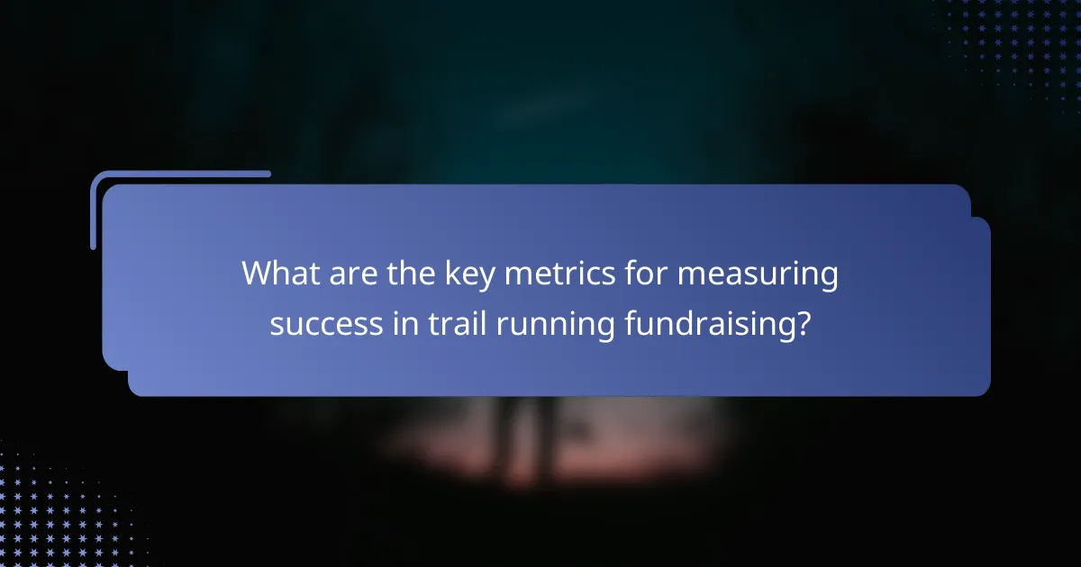What are the key metrics for measuring success in trail running fundraising?